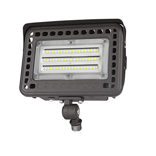 SZGMJIA 60W LED Flood Light with Knuckle, Dusk to Dawn Photocell, ...