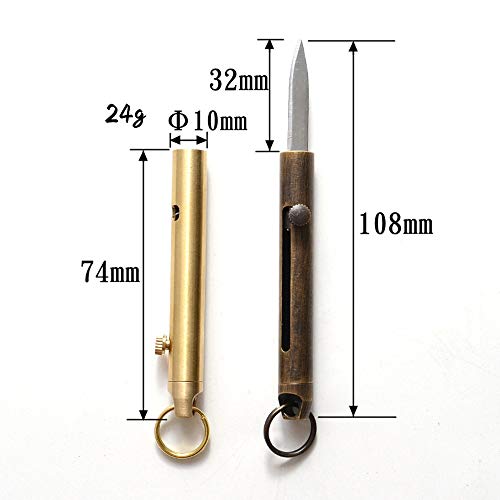 SZHOWORLD Brass Mini Knife - Keychain Pocket Knife, Compact Retrac...