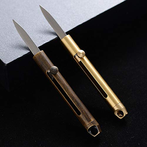 SZHOWORLD Brass Mini Knife - Keychain Pocket Knife, Compact Retrac...