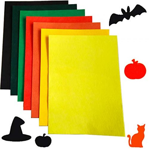 15PCS Assorted Colors Adhesive Felt Fabric Sheets,15 Colors A4 Siz...