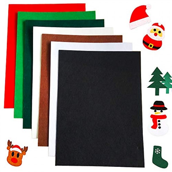 15PCS Assorted Colors Adhesive Felt Fabric Sheets,15 Colors A4 Siz...
