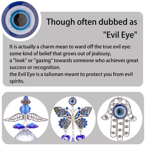 Evil Eye Butterfly Suncatcher Crystal Prism Rainbow Maker Hanging ...