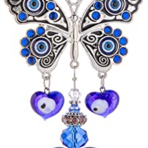 Evil Eye Butterfly Suncatcher Crystal Prism Rainbow Maker Hanging ...