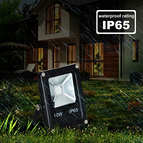 T-SUN Led Flood Light,10W RGB Color Changing Waterproof Security L...