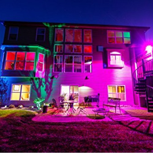 T-SUN Led Flood Light,10W RGB Color Changing Waterproof Security L...