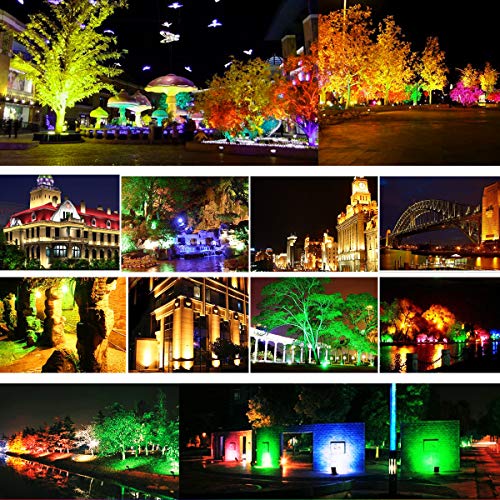 T-SUN Led Flood Light,10W RGB Color Changing Waterproof Security L...