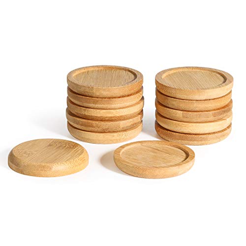 T4U 2 Inch Planter Pot Bamboo Saucer Round Set of 12, Succulent Po...