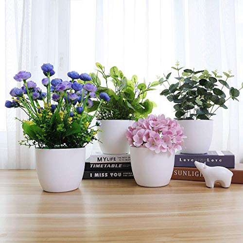 T4U 6 Inch Self Watering Planters Plastic Plant Pot, Modern Decora...