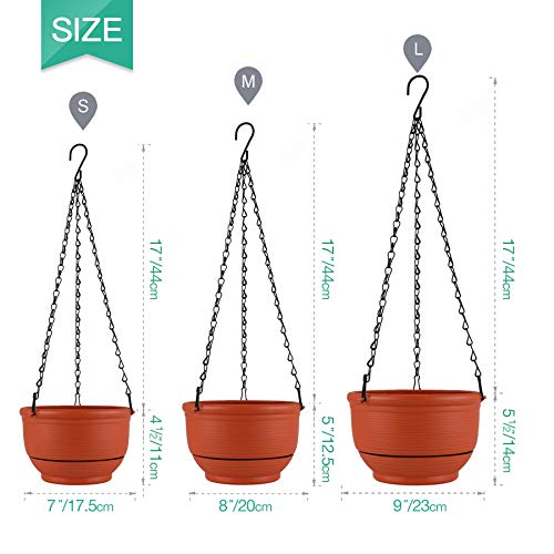 T4U Plastic Hanging Planter Self Watering Basket with Detachable B...