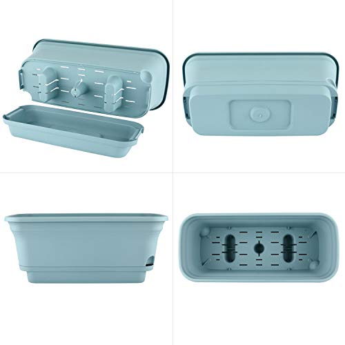 T4U Self Watering Planters Plastic Rectangular Plant Pot, Modern D...