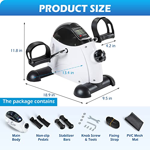 Under Desk Bike Pedal Exerciser - TABEKE Mini Exercise Bike for Ar...