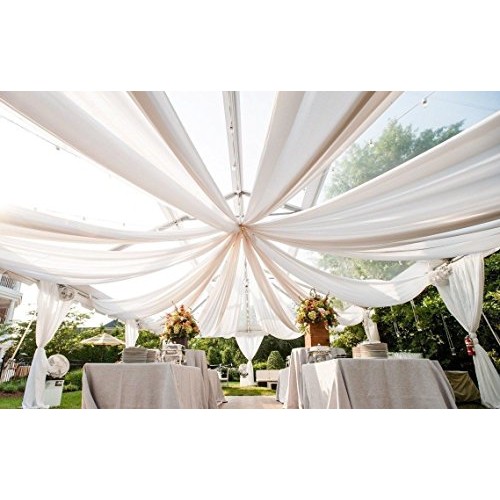 Ceiling Draping Ivory Sheer Ceiling Curtain Voile Chiffon Ceiling ...