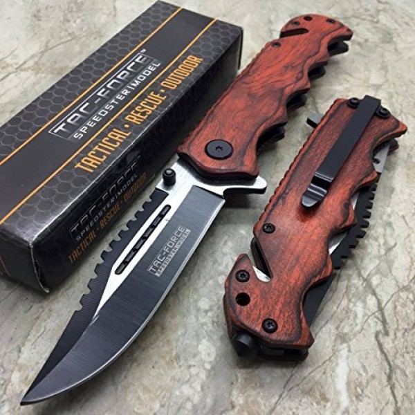 Tac Force GStore Vintage Wooden Handle Pocket Hunting Tactical Hu...