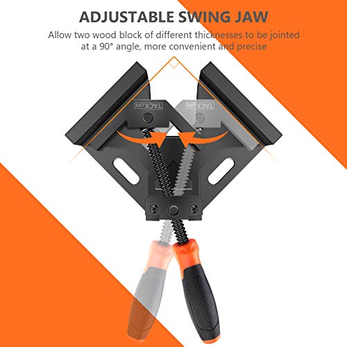 Corner Clamp, TACKLIFE 2Pcs Single Handle 90° Right Angle Clamp, A...