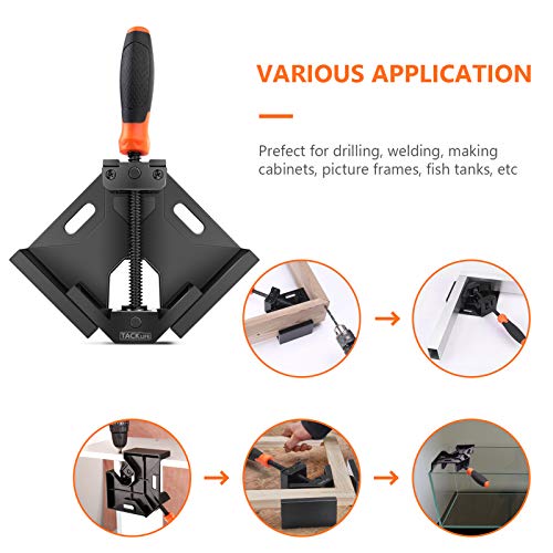 Corner Clamp, TACKLIFE 2Pcs Single Handle 90° Right Angle Clamp, A...