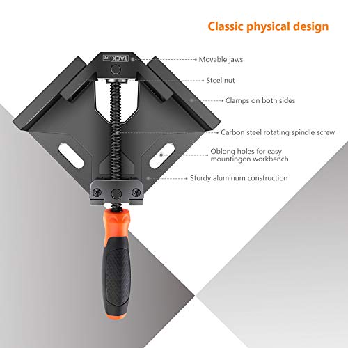 Corner Clamp, TACKLIFE 2Pcs Single Handle 90° Right Angle Clamp, A...