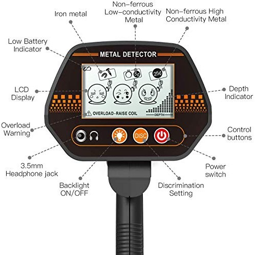 Metal Detector, Adjustable Metal Finder 24-45for Adults and Ki...