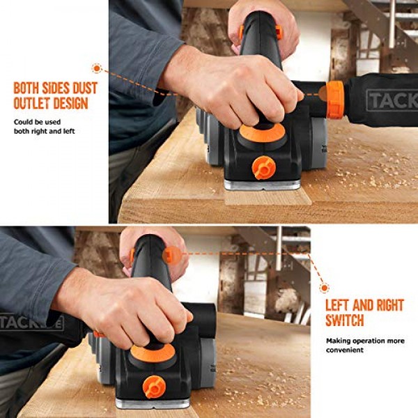 Planer, TACKLIFE Electric Hand Planer, 6-Amp 3-1/4-Inch 710W 16500...