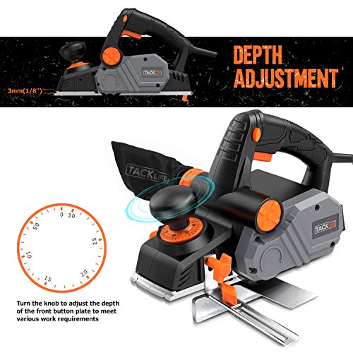 Planer, TACKLIFE Power Hand Planer, 7.5-Amp 900W 14500Rpm 3-1/4-In...