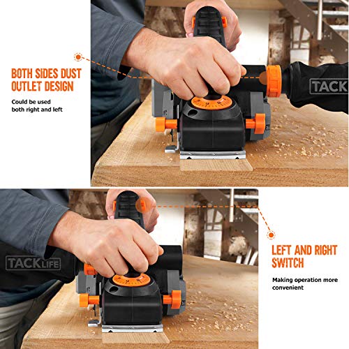 Planer, TACKLIFE Power Hand Planer, 7.5-Amp 900W 14500Rpm 3-1/4-In...
