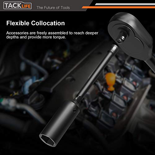 TACKLIFE 16pcs 3/8-Inch Drive Deep Impact Socket Set, Metric, 7-22...