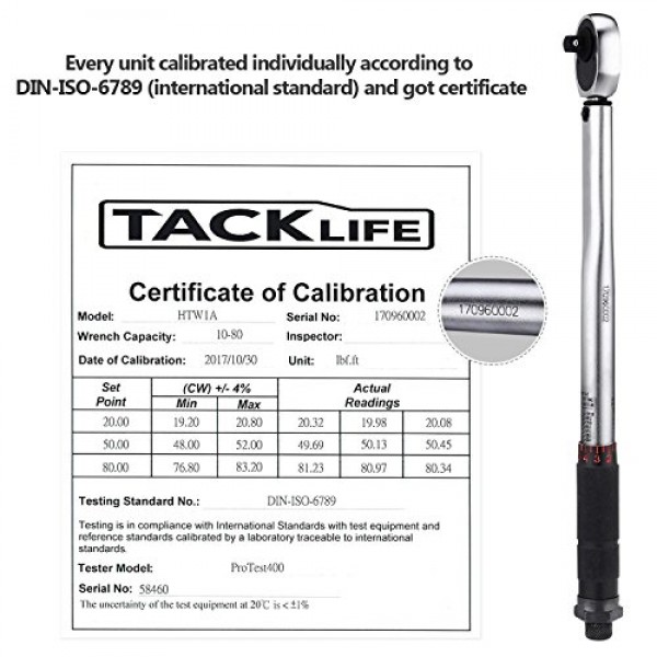TACKLIFE 3/8 Drive Click Torque Wrench Set,With 1/2 & 1/4 Adapt...