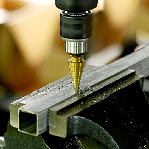 TACKLIFE 5PCS Titanium Step Drill Bit Set & Automatic Center Punch...