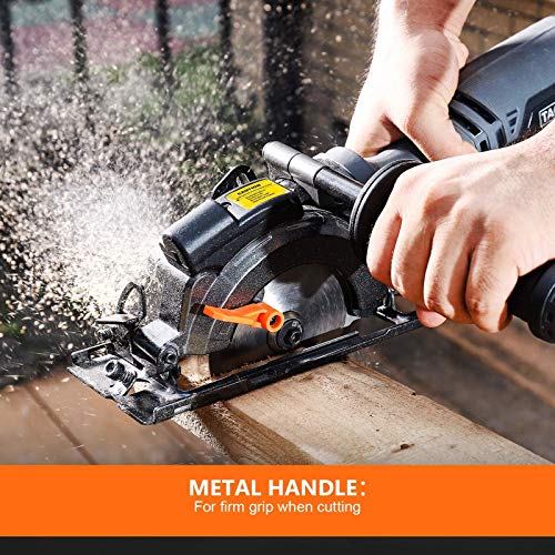 TACKLIFE Circular Saw with Metal Handle, 6 Blades4-3/4 & 4-1/2”...