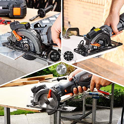 TACKLIFE Circular Saw with Metal Handle, 6 Blades4-3/4 & 4-1/2”...