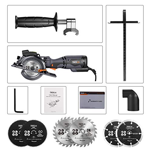 TACKLIFE Circular Saw with Metal Handle, 6 Blades4-3/4 & 4-1/2”...