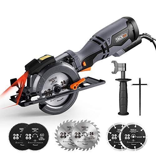 TACKLIFE Circular Saw with Metal Handle, 6 Blades4-3/4 & 4-1/2”...