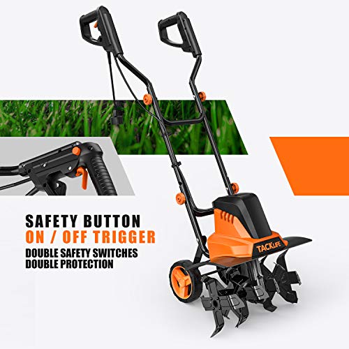 TACKLIFE Electric Tiller, Tiller, 12Amp, 16 Inch Cultivation Width...