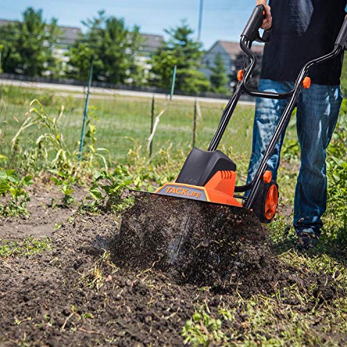 TACKLIFE Electric Tiller, Tiller, 12Amp, 16 Inch Cultivation Width...