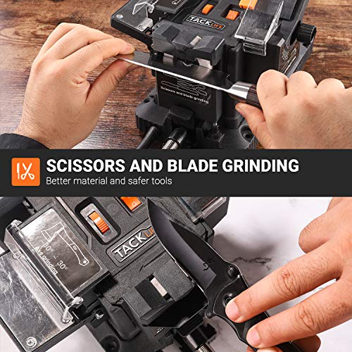 TACKLIFE Multifunctional Sharpener, 1.67A Bench Grinder with Flexi...