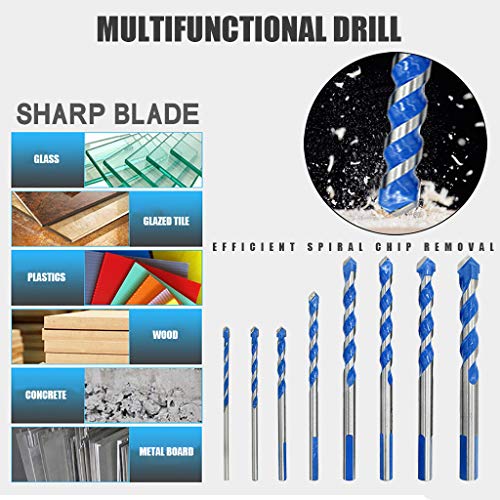 Multi Material Drill Bit,TADAMI Tile Drill Bits with Size 3, 4, 5,...