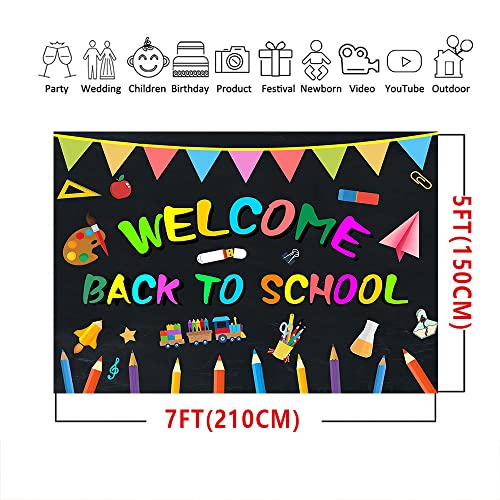 TADERGYUE 7x5ft Welcome Back to School Backdrop for Kid First Day ...