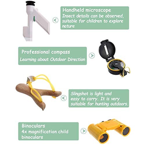 TADY Outdoor Adventure Kit for Kids -16 Pcs Binoculars,Compass,Fla...