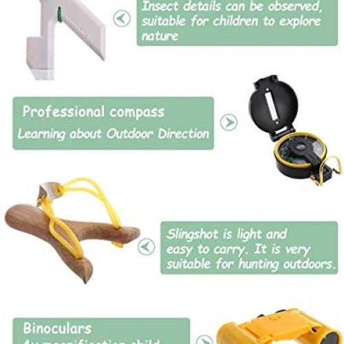 TADY Outdoor Adventure Kit for Kids -16 Pcs Binoculars,Compass,Fla...