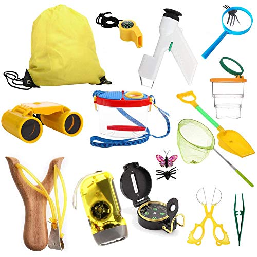 TADY Outdoor Adventure Kit for Kids -16 Pcs Binoculars,Compass,Fla...