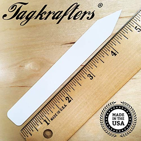 TAGKRAFTERS 5 x 5/8 White Premium Pot Stakes with Marker - 1,000...