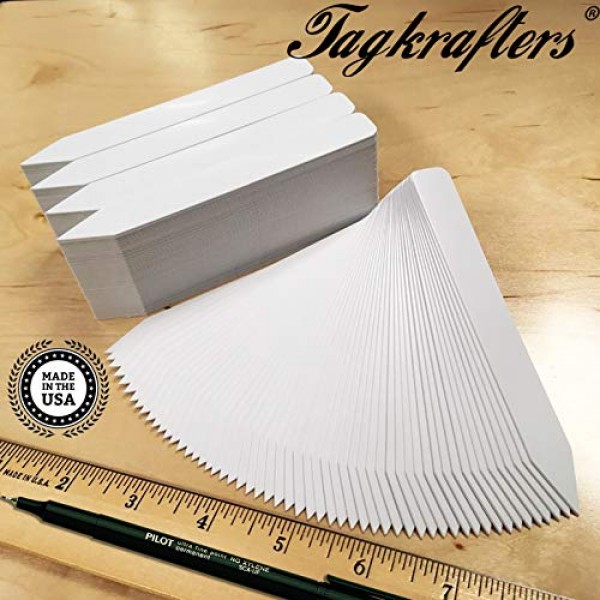 TAGKRAFTERS 5 x 5/8 White Premium Pot Stakes with Marker - 1,000...
