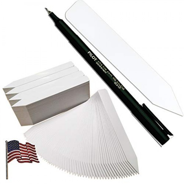 TAGKRAFTERS 5 x 5/8 White Premium Pot Stakes with Marker - 1,000...