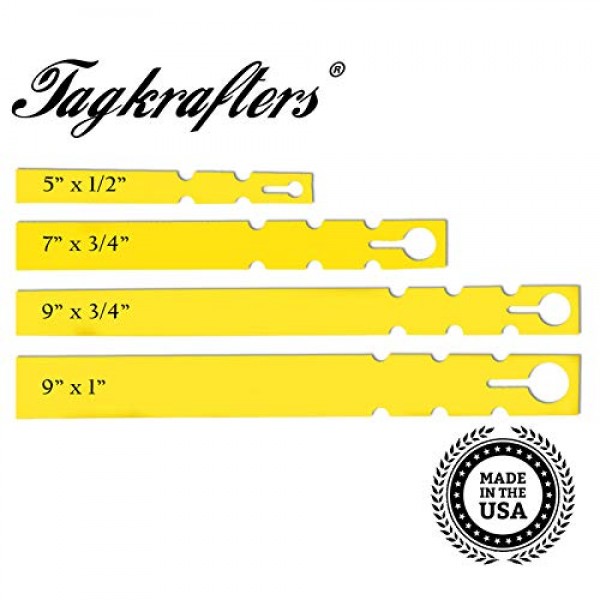 TAGKRAFTERS Yellow - 4 Sizes to Choose from - 1,000 Pcs of 9 x 1...