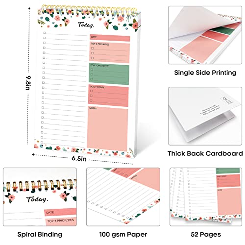 To Do List Pad - To Do List Notebook Notepad for Work with 52 Shee...