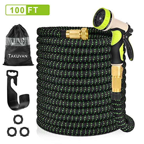 Takuvan 100ft Expandable Garden Hose, Durable Flexible Expanding W...