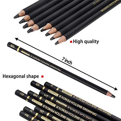 TAMATA Professional Drawing Sketching Pencil Set - 12 Pieces Art D...