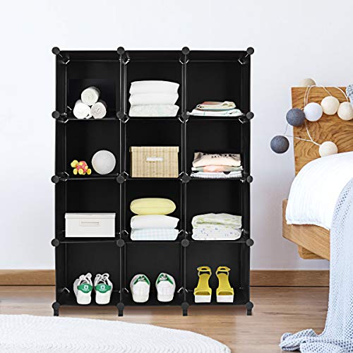 Tangkula 12 Cubes Storage Organizer, DIY Plastic PP Closet Cabinet...