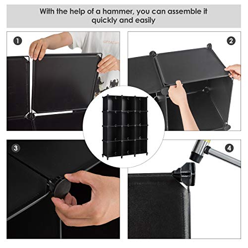 Tangkula 12 Cubes Storage Organizer, DIY Plastic PP Closet Cabinet...