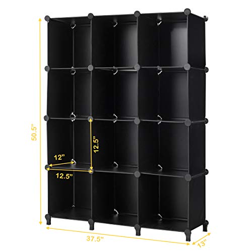 Tangkula 12 Cubes Storage Organizer, DIY Plastic PP Closet Cabinet...