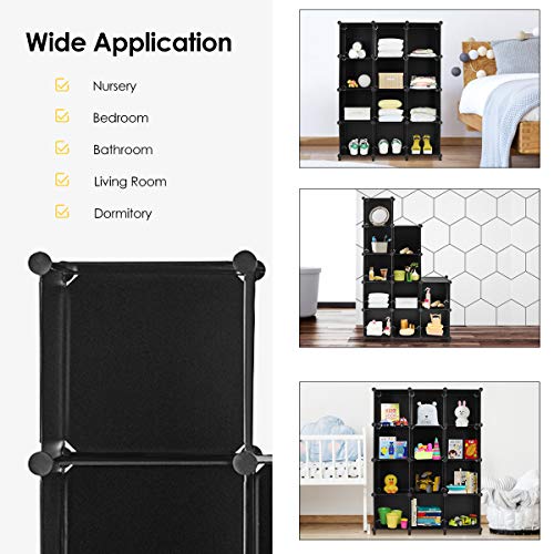 Tangkula 12 Cubes Storage Organizer, DIY Plastic PP Closet Cabinet...